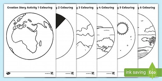 Creation Story Activity Colouring Pages