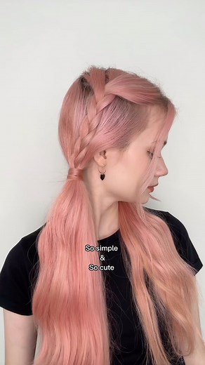 Helloitsjessicaa on Instagram: "Day 3: 30 days of easy hairstyles. Such a cute simple braid pigtail for anyone who cant french braid. This took me like 5 min #hairtutorial #easyhairstyles #hairstyle #dailyhairstyle #hairinspo"