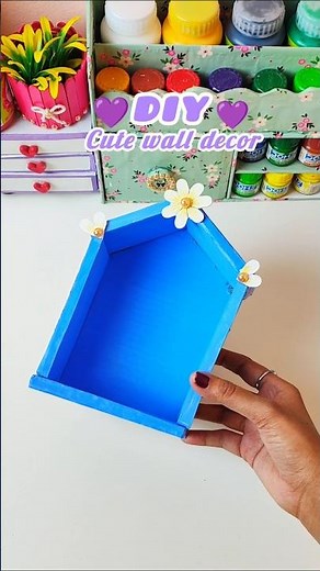 DIY cardboard easy room decor useful craft idea 💜💕