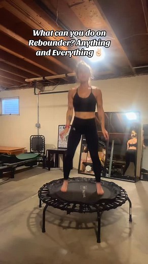 Not only is a rebounder less impact on the joints, but it’s super fun. You can get all your steps in if you hate walking on a treadmill. If you want the link to my jump sport, it is on sale right now through my TikTok under Blondeishyogi link in bio #rebounding #reboundingworkout | Yoga & movement with Sara