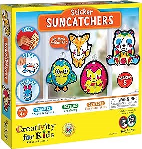 Creativity for Kids Sticker Suncatchers Craft Kit - Make Your Own Animal Sun Catcher Kit for Kids