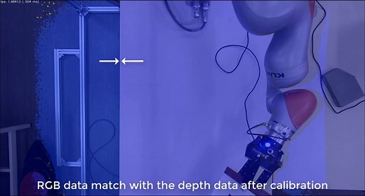 Kinect V2 3D相机校准前和校准后对比