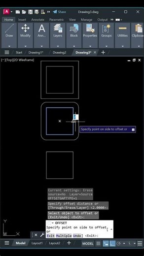 AutoCAD OFFSETGAPTYPE Explained | Smart Drafting Tip #shorts