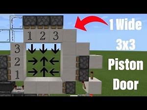 Minecraft Bedrock 1 Wide 3x3 Piston Door [ Tutorial ]