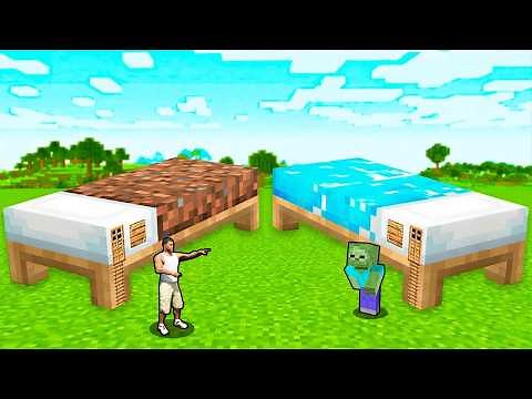 FAKİR FRANKLIN VS ZENGİN ZOMBİ BABA DEV YATAK EV KAPIŞMASI - Minecraft