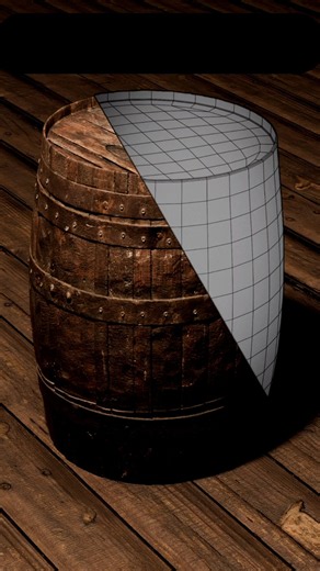 Easy Way to Model Barrel In Blender #gamedev #ue5 #blender #unrealengine