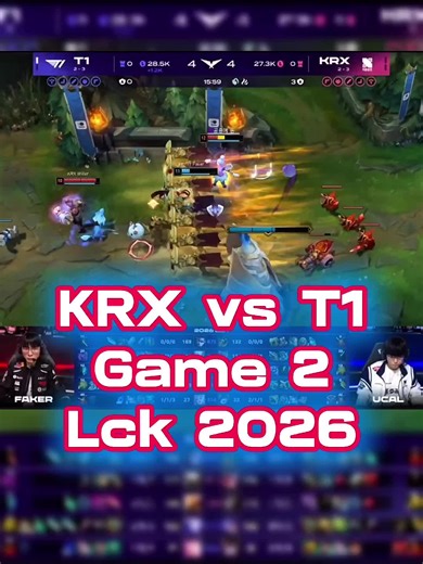 KRX vs T1 Game 2 | LCK League of Legends Match Highlights
