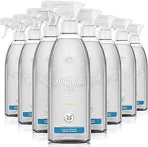 Method Daily Shower Cleaner Spray; Spray and Walk Away - No Scrubbing Necessary; Ylang Ylang Scent; 28 Fl oz (Pack of 8); Packaging May Vary