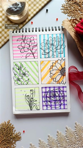 Easy Floral Drawing 💜। #aesthetic #pendrawing #rose #viralnow #trendingshorts
