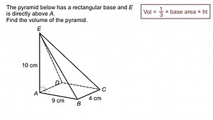 The pyramid below has a rectangular base and E is directly abov... | Filo