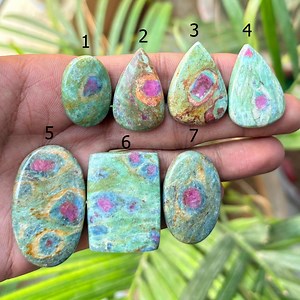 Ruby Fuchsite Cabochon, Natural Ruby Fuchsite Gemstone Cabochon, Flat Back Gemstone Cabochon, Loose Gemstone Cabochon, Mix Shape Cabochon - Etsy