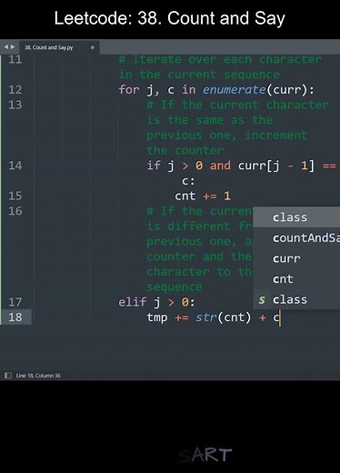 Leetcode 38. Count and Say in Python | Python Leetcode | Python Coding Tutorial | Python Coding ASMR