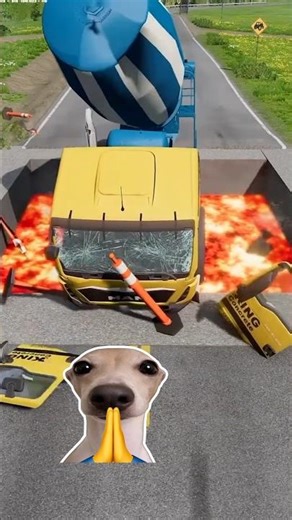 Cars vs Lava Road 🔥🚗 | Bus Falls Into Fire Pit! 😱 #Shorts