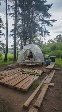 Invisible Jungle Shelter Made from Bamboo and Plastic Sheet #survival #bushcraft