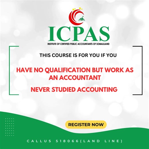 𝐈𝐬-𝐝𝐢𝐢𝐰𝐚𝐚𝐧𝐠𝐞𝐥𝐢𝐧𝐭𝐚 𝐛𝐚𝐫𝐧𝐚𝐚𝐦𝐢𝐣𝐤𝐚 𝐂𝐀𝐅 𝐰𝐚𝐚 𝐚𝐲 𝐟𝐮𝐫𝐚𝐧 𝐭𝐚𝐡𝐚𝐲. 𝐎𝐧𝐥𝐢𝐧𝐞 𝐚𝐲𝐚𝐚𝐝 𝐢𝐬𝐤𝐮 𝐝𝐢𝐢𝐰𝐚𝐚𝐧 𝐠𝐞𝐥𝐢𝐧 𝐤𝐚𝐫𝐭𝐚𝐚: https://forms.gle/35uf1ciX9TP68vZN7 ................................................................... 𝐑𝐞𝐠𝐢𝐬𝐭𝐫𝐚𝐭𝐢𝐨𝐧 𝐚𝐧𝐝 𝐞𝐱𝐚𝐦 𝐛𝐨𝐨𝐤𝐢𝐧𝐠 𝐟𝐨𝐫 𝐭𝐡𝐞 𝐂𝐀𝐅 𝐩𝐫𝐨𝐠𝐫𝐚𝐦 𝐚𝐫𝐞 𝐧𝐨𝐰 𝐨𝐩𝐞𝐧! You can register here: https://forms.gle/35uf1ciX9TP68vZN7 | Institute of Certified Public Accountants of So