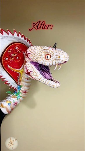 Before V/S After! #AdeleOrel #puppet #dragonpuppets #fyp #crafts #snakepuppet #art # artist #cool
