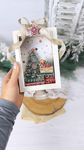 73K views · 4.1K reactions | DIY Christmas decorations ♥️ from frame to shadow box with recycled elements and handmade embellishments, all painted with acrylic paints, I used old curtain poll piece, chess piece, old book pages, cardboard and products from @stamperiainternational ‘Gear up for Christmas’ collection ☺️ … #handmade #christmasdecorations #christmasembellishments #stamperia #shadowbox #christmascrafts | Emilia Sieradzan Creative Studio | Facebook