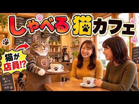 【神回】猫カフェでバイトする喋る猫が可愛すぎる #猫カフェ #AI猫