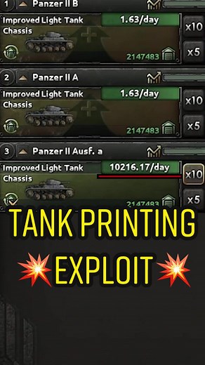 Hearts of Iron 4: Tank Printing Exploit Guide