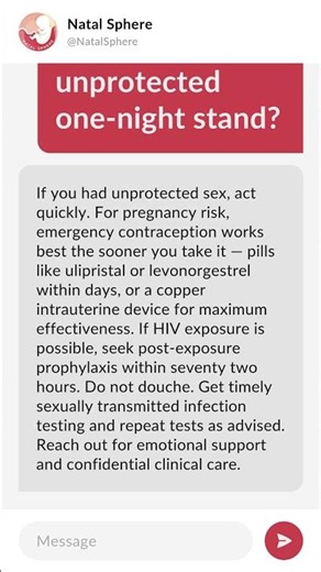 What should I do after an unprotected one-night stand?