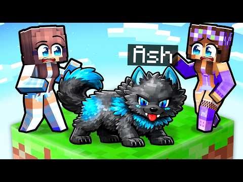 Jugando como un BEBÉ LOBO en UN CHUNK en Minecraft!