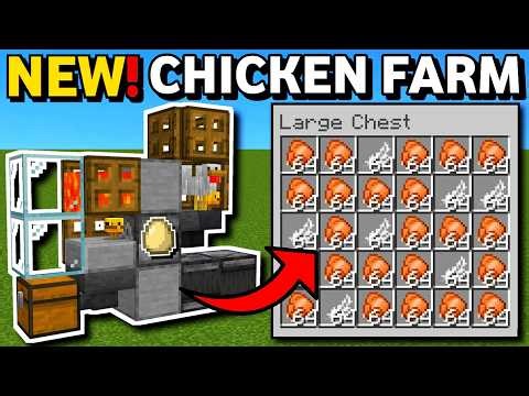 Minecraft Bedrock: NEW Chicken Farm Tutorial 26.13!