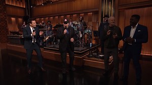 Jimmy joins the cast of the original Ghostbusters Dan Aykroyd, Bill Murray and Ernie Hudson for a special performance of “Spooky” during commercial break. | The Tonight Show Starring Jimmy Fallon