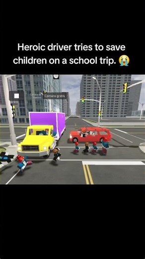Heroic driver tries to save children on a school trip #carcrashstudio #robloxfyp