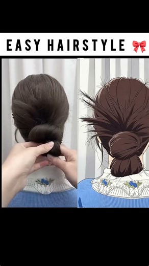 Elegant Sleek Low Bun Hairstyle | Simple & Chic Hair Tutorial🎀#hairbun #styleguide #hairtutorial