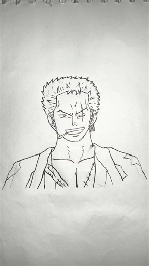 One piece zoro sketching and inking.