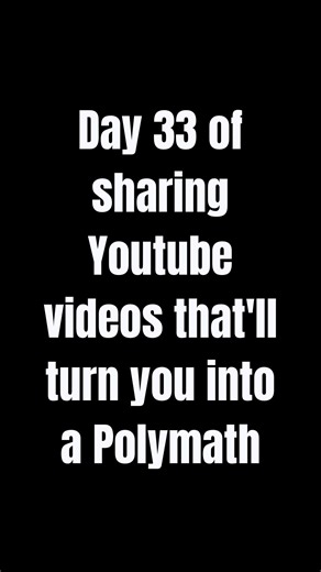 Polymath Black/White | Day 33 of sharing Youtube videos that’ll turn you into a Polymath - - #polymath #pathtosuccess #reels #motivation #learning | Instagram