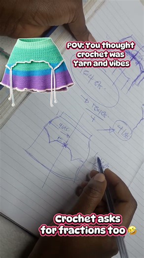 You skipped Maths but crochet is asking for Fractions 😩 #nitahcrochets #crochetmaths #crochet