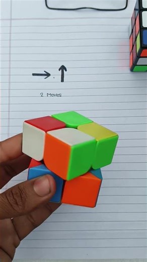 2 by 2 Cube Solve In 2 Moves🤯(one hand)