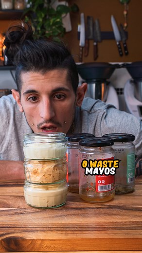 Tomaso Mannu on Instagram: "Zero Waste Mayos ♻️ can be made with any leftover oil, either from homemade products or store bought. Here three simple recipes using artichoke🪻 chilli garlic 🧄🌶️ sun-dried tomatoes 🍅☀️ 😉 For an extra kick leave a little piece of the product! Comment RECIPE and I'll send you the link to Get It Now! #zerowaste #vegan #mayo"
