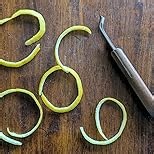 Channel Knife for Zesting Stainless Steel Bar Tool with Wood Handle, Curved Blade for Lemon/Orange Twists Cocktail Garnish Tool for Bartenders & Home Mixologists