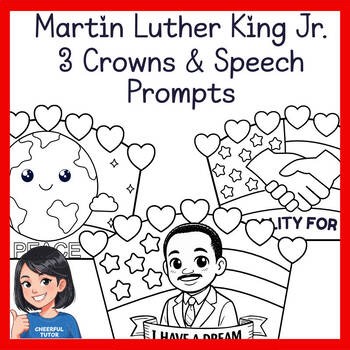 Martin Luther King Jr. Craft, MLK Coloring Pages, Writing Activities, 3 Crowns