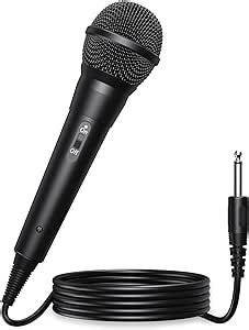 SUDOTACK Karaoke Microphone Wired Handheld: Dynamic Vocal Mic for PA System Speakers AMP with 9.84ft Cable and ON/Off Switch 1/4” Plug for Public Speaking