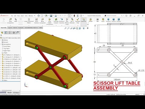 Scissor Lift Table Assembly in SolidWorks