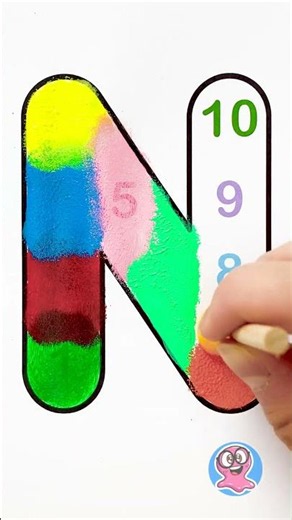 ระบายสีตัวอักษร N ที่มีตัวเลขข้างใน | นับ 1 ถึง 10 #เด็ก #สนุก #ศิลปะ #สี #เพลง