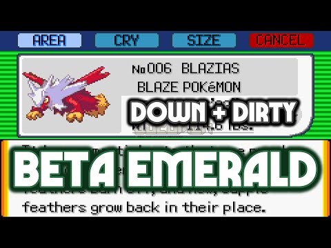 Pokemon Beta Emerald Down + Dirty - GBA ROM Hack you can catch all leaked Gen 3 beta Pokemon