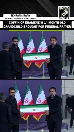 WATCH! Coffin of Khamenei's 14-Month-old grandchild brought for Funeral Prayer at Mosalla mosque