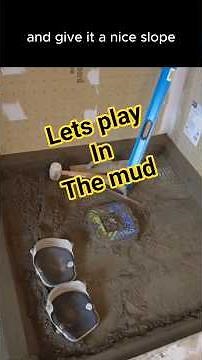 Mud floor with two drains, Master Bath install, part 2