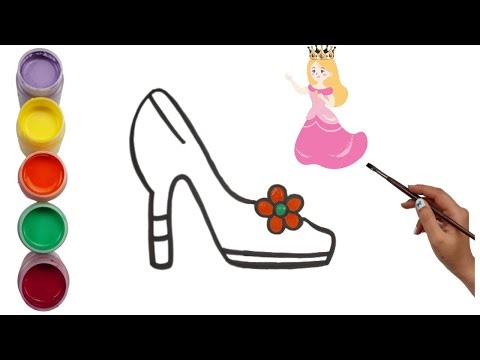 Drawing Shoes Easy Step by Step for Kids and Toddlers | Drawing Coloring and Painting Shoes