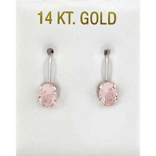 Genuine 2.10 Cts Morganite Dangle Earring 14k White Gold - Etsy