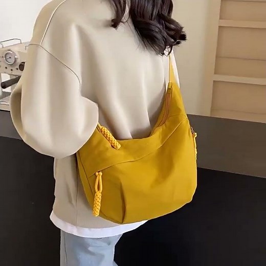 bag1751 レディース ショルダーバッグ 無地 斜め掛け 三日月 トートバッグ 肩掛け 超軽量カジュアル大容量