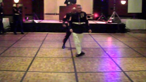 Sergeant Major Break Dancing at Marine Corps Ball