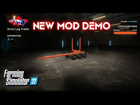 Arctic Log Trailer Setup and Demo - FS22 Logging Trailer