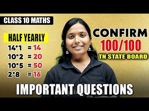 Class 10 Maths HALF YEARLY – 100/100 Guaranteed! | Important Questions | TN State Board