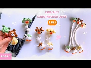 [PART 1] Crochet long-necked duck with hat keychain 🦆Step by step | Beginner friendly #movadiy