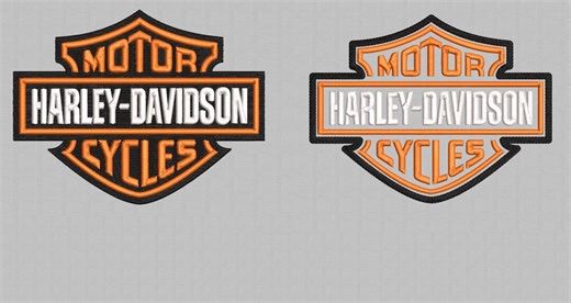 Harley Davidson Logo Embroidery Design | Old School Biker Badge | Digital Machine Embroidery File - Etsy
